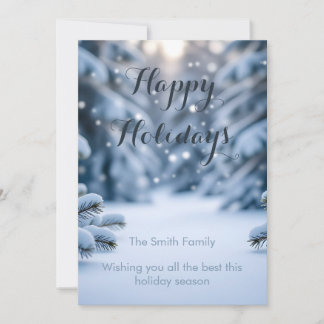 DIY カスタマイズ可能な写真テンプレート クリーン スノー ボケ シーズンカード
