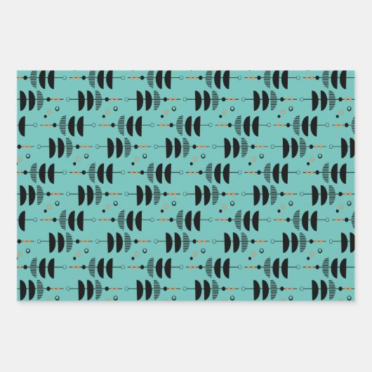 DIY -カスタムカラー – 世紀中頃モダン ラッピングペーパーシート (正面)