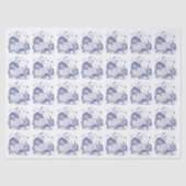 DIY カラフル セクシーな人魚 岩の上の月 #2 ブルー 薄葉紙 (正面)