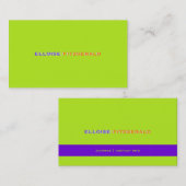 DIY カラーとフォントの名刺/ ネオンライム 名刺 (正面/裏面)