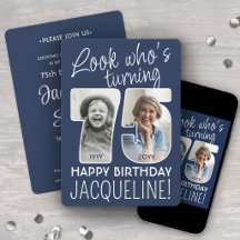 DIY カラー・誰が75歳の誕生日パーティー2枚の写真