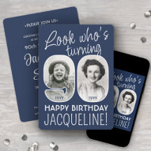 DIY カラー・90歳の誕生日パーティー2枚の写真