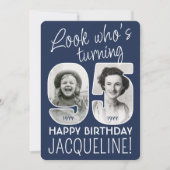 DIY カラー・95歳の誕生日パーティー 2枚の写真 招待状 (正面)