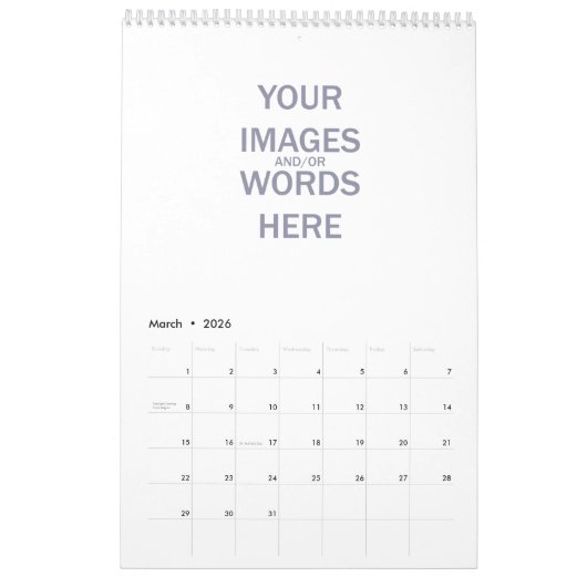 DIY – カレンダー(中) カレンダー (3月 2026)