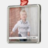 DIY -クリスマスのオーナメント-写真および文字を加えて下さい メタルオーナメント (左)