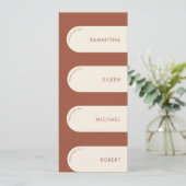 DIY ジオメトリック アーチ テラコッタ ウェディング プレイスク カード (スタンド正面)