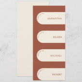 DIY ジオメトリック アーチ テラコッタ ウェディング プレイスク カード (正面/裏面)