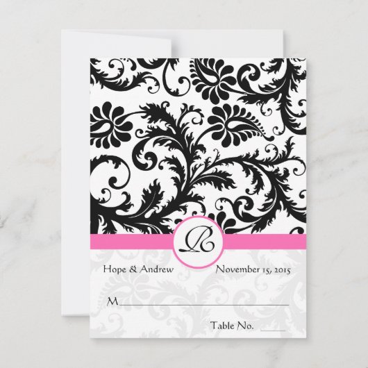 DIY スコアおよび折りたたみテント ウェディング プレース カード (裏面)