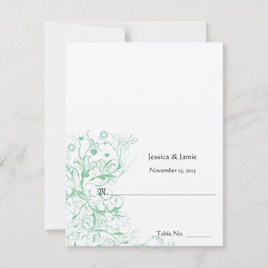 DIY スコアアンドフォールドテント ウェディング プレースカード (正面)