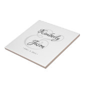 DIY ペアの名前 シンプルなブラックとグレーの結婚式 タイル (側面)