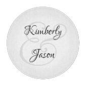 DIY ペアの名前 シンプルな黒とグレーの手書き風フォント, 黒とグレー カッティングボード (正面)