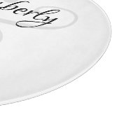 DIY ペアの名前 シンプルな黒とグレーの筆記体, 白背景 カッティングボード (角)