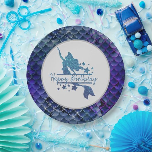 DIY、マーメイドパーソナライズされたテーマパーティー用品 ペーパープレート (パーティー)