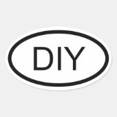 DIY ユーロスタイル オーバルステッカー 楕円形シール (正面)