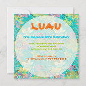 DIY/ルアウ（ハワイ式宴会）、カスタマイズ可能な背景/文字の色 招待状 (裏面)