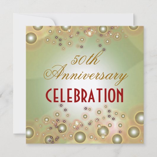 DIY ヴィンテージ 50周年 結婚記念日 招待状 (正面)