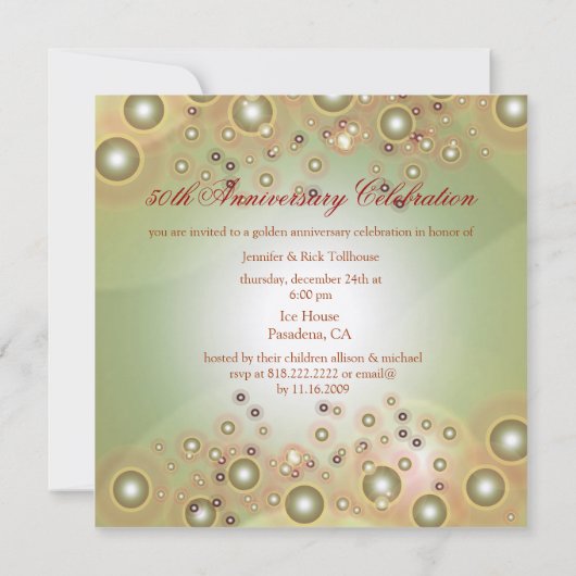 DIY ヴィンテージ 50周年 結婚記念日 招待状 (裏面)