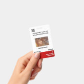 DIY 従業員写真付きIDカード 白 赤 縦 バッジ (手持ち)