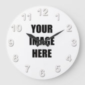 DIY、独自のイメージを追加する、ここにあなたのイメージ ラージ壁時計 (正面)