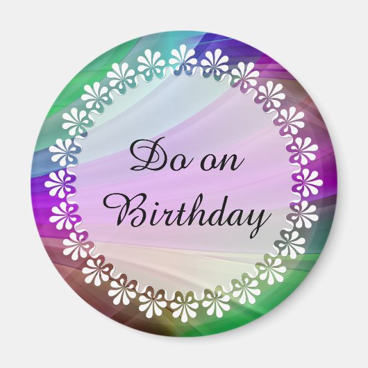 DIY – 独自の文字の追加：誕生日の例 マグネット (正面)