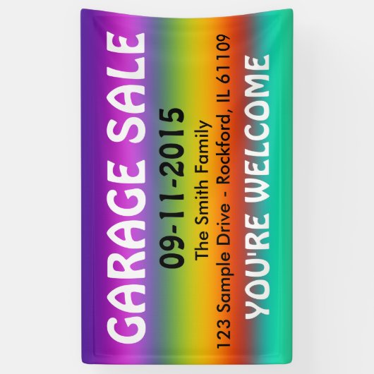 DIY – 独自の背景、文字、アイディアを追加 横断幕 (縦)