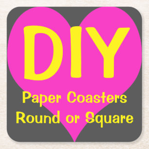 DIY -紙コースター6/Set スクエアペーパーコースター