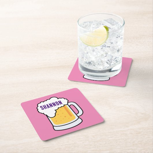 DIY！紙コースター ビール - スクエア - カスタム スクエアペーパーコースター (インサイチュ)
