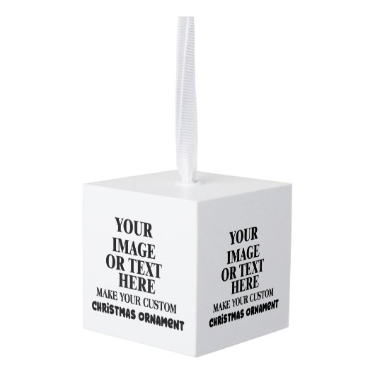 DIY、自分のクリスマスの飾パーソナライズされたりを作る キューブオーナメント (裏面アングル)