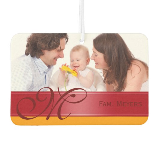 DIY – 自分の写真、名前、モノグラムを追加 カーエアーフレッシュナー (正面)