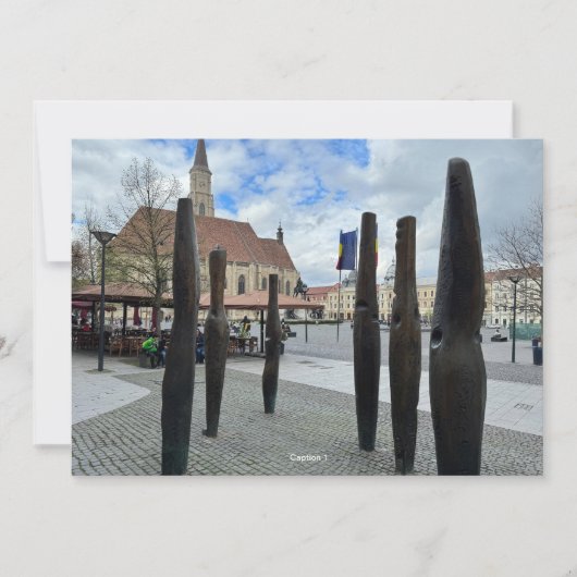 DIY 1写真編集可能はがき上のキャプション付き シーズンカード (正面)