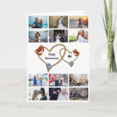 DIY 12写真 |ビーチロープ結びの記念日のカップル カード (正面)