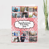 DIY 12写真 |プレイドタータンチェックの結婚記念日 カード (正面)