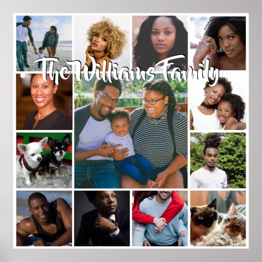 DIY 13 Photo | Our family collage DIY wording Post ポスター (正面)