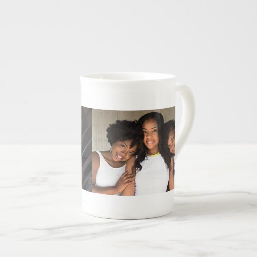 DIY 2フォトコラージュ|友人の家族企業の| ボーンチャイナマグカップ (正面右)