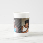 DIY 2フォトコラージュ|友人の家族企業の| ボーンチャイナマグカップ (正面)