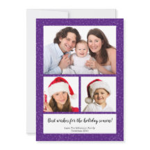 DIY 3 Photo Collage Name Year Snowy Purple
