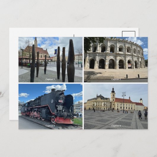 DIY 4キャプション付き写真編集可能はがき シーズンカード (正面/裏面)