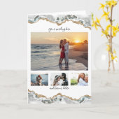 DIY 4年記念写結婚真大理石のゲードバート。 カード (黄色い花)