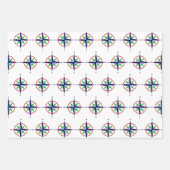 DIY 5カラーコンパス航海のバラ ラッピングペーパーシート (正面)