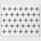 DIY 5カラーコンパス航海のバラ ラッピングペーパー (フラット)