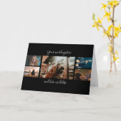 DIY 5フォトアニバリ結婚ズズコラージュブラック カード (黄色い花)