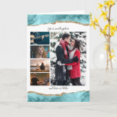 DIY 5フォトアンビナ結婚シーズマーブルグードブルー カード (黄色い花)