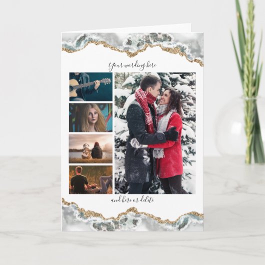 DIY 5写真記念の結婚大理石の地球の変態。 カード (正面)