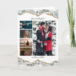 DIY 5写真記念の結婚大理石の地球の変態。 カード