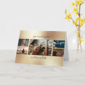 DIY 5写真記念結婚コラージュ金ゴールド カード (黄色い花)