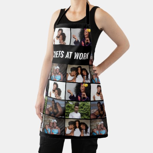 DIY 6フォトコラージュ写真ファミリー記念MEDIUM エプロン (インサイチュ)
