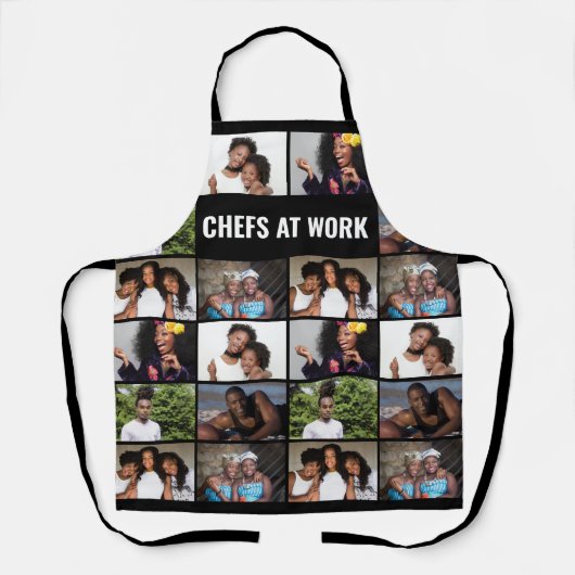 DIY 6フォトコラージュ写真ファミリー記念MEDIUM エプロン (正面)