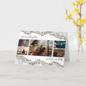 DIY 7写真記念結婚大理石の宝石灰 カード (黄色い花)