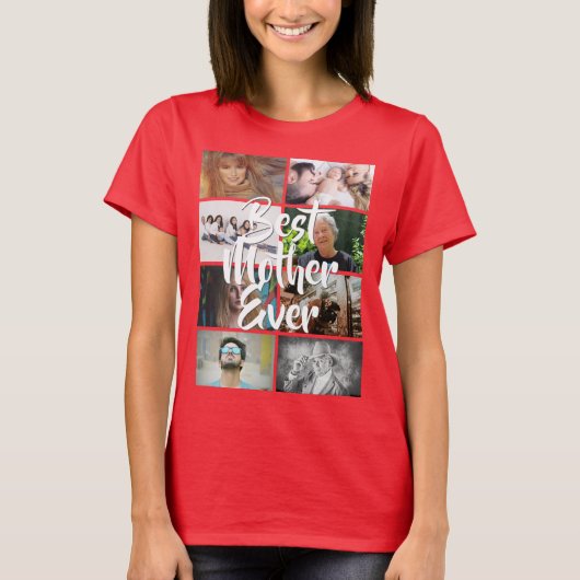 DIY 8フォトコラージュ最高のの母親DIYティー Tシャツ (正面)