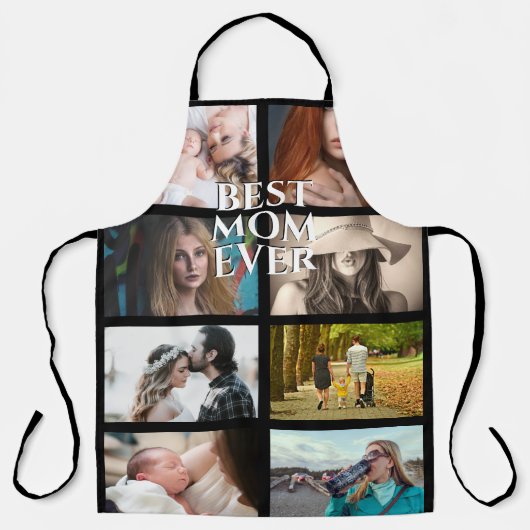 DIY 8フォト最高のMOMは母児誕生日 エプロン (正面)